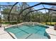 Screened-in pool with hot tub surrounded by lush greenery at 5850 Saddle Oak Trl, Sarasota, FL 34241