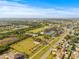 High aerial view highlighting the neighborhood, park, and community amenities at 731 Flamingo Dr, Apollo Beach, FL 33572