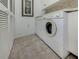 Laundry room features tiled floors, washer and dryer at 800 Capri Isles Blvd # 124, Venice, FL 34292