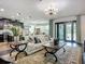 Spacious living area with patio access, modern decor, and seamless flow to the kitchen and dining areas at 9019 39Th Street Cir E, Parrish, FL 34219