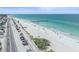 Breathtaking aerial view of the beach, pier and coastline featuring clear turquoise waters and white sandy beach at 9220 43Rd W Ter, Bradenton, FL 34209