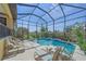 Screened-in pool and patio area with lounge chairs at 9220 43Rd W Ter, Bradenton, FL 34209