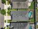 Aerial view of properties including a private screened-in pool and backyard at 12014 Creek Preserve Dr, Riverview, FL 33579