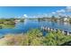 Breathtaking waterfront view showcasing lush vegetation, peaceful waters, and dock with boats creating a serene landscape at 241 Marcheno Way, Nokomis, FL 34275