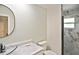 Modern bathroom showcasing marble tile shower and vessel sink at 27416 Natal Dr, Punta Gorda, FL 33983