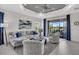 Bright living room featuring a comfortable sofa, armchairs, and an open view of screened in patio at 27467 Janzen Ct, Englewood, FL 34223