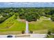 Picturesque aerial view of a community park with walking paths, a playground, and lush greenery, perfect for recreation at 3181 Alta Vista St, Sarasota, FL 34237