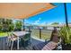 Outdoor deck with shaded dining and lounging spaces, perfect for entertaining at 4321 Shamrock Dr, Venice, FL 34293