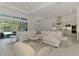 Open-concept living room showcasing stylish furnishings, natural light, seamless flow to the kitchen, and outdoor views at 9048 Luna Ln, Sarasota, FL 34241