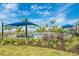 Lush landscaping surrounds the community pool area, complete with shaded seating and a serene atmosphere at 12440 Wellen Golf St # 204, Venice, FL 34293