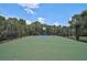 Outdoor basketball court featuring a green playing surface and surrounded by a tall, secure chain-link fence at 12689 Sagewood Dr, Venice, FL 34293