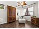 Sitting area features a lounger and windows in the main bedroom at 186 Portofino Dr, Nokomis, FL 34275