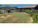 Well-kept backyard with mature landscaping and covered patio, ideal for outdoor entertaining at 2194 Abalom St, Punta Gorda, FL 33980