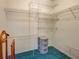 Walk-in closet with multiple white wire shelves and blue carpeted flooring at 2194 Abalom St, Punta Gorda, FL 33980