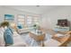 Comfortable living room with white furnishings, wicker accents, and a nautical theme at 269 Mark Twain Ln, Rotonda West, FL 33947