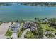 Aerial view of waterfront home showcasing the property's private dock at 333 Sunrise Dr, Nokomis, FL 34275