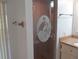 Updated bathroom with granite countertops, vanity, and glass enclosed shower with design at 334 Dante Dr # 334, Nokomis, FL 34275