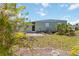 Inviting single-story home with green siding, well-maintained lawn, and mature tropical landscaping at 491 Cervina Dr, Venice, FL 34285