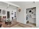 Indoor-outdoor living with stylish decor, ceiling fan, and laundry room access at 608 Fair Winds Dr # 608, Nokomis, FL 34275