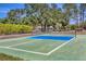 Community pickleball court surrounded by mature trees and lush landscaping at 608 Fair Winds Dr # 608, Nokomis, FL 34275