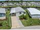 Aerial view of a well-maintained home with lush landscaping and canal access at 700 Blackburn Blvd, North Port, FL 34287
