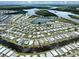 Highlighted waterfront home in an aerial view of a coastal community along a scenic waterway at 700 Blackburn Blvd, North Port, FL 34287