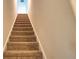 Carpeted staircase leading to the upper level, bathed in natural light and featuring neutral wall color at 8209 Snowy Egret Pl, Bradenton, FL 34202