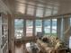 Bright sunroom with views of the lake, offering a relaxing space with comfortable seating and natural light at 868 Baveno Dr, Venice, FL 34285