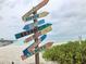 Directional sign at the beach with destinations like New York, Miami, Chicago, and Atlanta at 9118 Coachman Dr, Venice, FL 34293