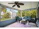 Relaxing screened lanai with comfortable seating, perfect for enjoying the outdoors in a serene setting at 9277 Saint Catherine Ave, Englewood, FL 34224