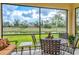 Relaxing screened lanai with comfortable seating and peaceful water views at 11986 Granite Woods Loop, Venice, FL 34292