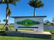 CoolToday Park sign on manicured lawn, spring training home of the Atlanta Braves at 13016 Rinella St, Venice, FL 34293