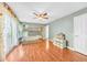 Bedroom with bunkbeds and french doors to outside at 249 Hallcrest Ter, Port Charlotte, FL 33954