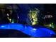 Relaxing outdoor pool area with screen enclosure, surrounded by lush landscaping and stylish lighting at 249 Hallcrest Ter, Port Charlotte, FL 33954