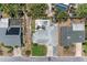 Aerial view of backyard with pool, palm trees, and patio at 5207 5Th Avenue Nw Dr, Bradenton, FL 34209