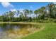 Scenic view of a beautiful pond with lush green trees and landscape at 11954 Tempest Harbor Loop, Venice, FL 34292