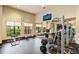 Workout room offering machines, weights, mirrors, natural light, and televisions at 20443 Cristoforo Pl, Venice, FL 34293
