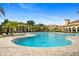 A large community pool is surrounded by comfortable lounge chairs and manicured landscaping at 20443 Cristoforo Pl, Venice, FL 34293