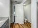 Bright water closet off of the main bathroom, features a toilet and lots of elbow room at 20749 Swallowtail Ct, Venice, FL 34293