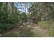 Fenced-in backyard area, bordered by dense trees, offering a secluded space at 3199 Elkrem Ave, North Port, FL 34286