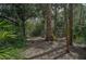 Backyard featuring trees, bushes and mulch at 3199 Elkrem Ave, North Port, FL 34286