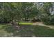 Secluded backyard featuring mature trees and an open green space at 3199 Elkrem Ave, North Port, FL 34286