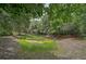 Small pond or water feature with a grassy shoreline and surrounded by lush trees at 3199 Elkrem Ave, North Port, FL 34286