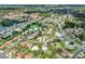 Expansive aerial view of a residential neighborhood with tree-lined streets and lush landscapes at 337 Meadow Beauty Ct, Venice, FL 34293