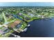 Waterfront homes feature private pools and boat docks along interconnected canals in a residential neighborhood at 3376 Peace River Dr, Punta Gorda, FL 33983