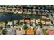 Aerial view of home situated on a waterfront lot in a desirable community at 4308 Via Del Santi, Venice, FL 34293