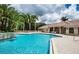 Resort-style community pool surrounded by palm trees and lounge chairs at 4308 Via Del Santi, Venice, FL 34293