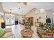 Open-concept living and dining area with tile floors and elegant furnishings at 435 Boundary Blvd, Rotonda West, FL 33947