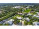 Aerial view of waterfront homes with boat docks, canals, and a lush, green landscape at 458 Ceil Ct, Nokomis, FL 34275