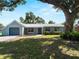 Charming single-story home with a light blue exterior and well-maintained front lawn at 4688 Maraldo Ave, North Port, FL 34287